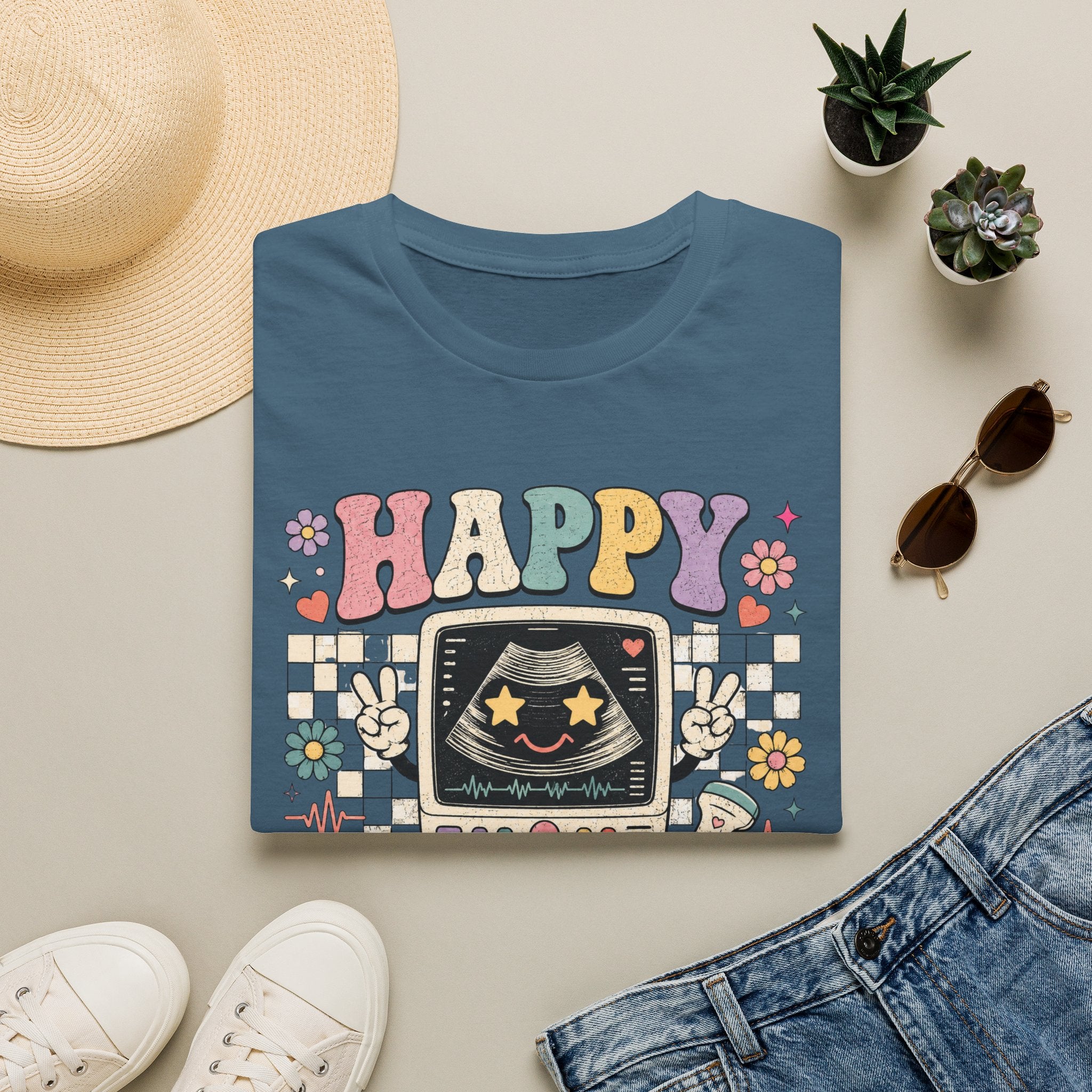 Retro Happy Scan Club Sonography T-shirt