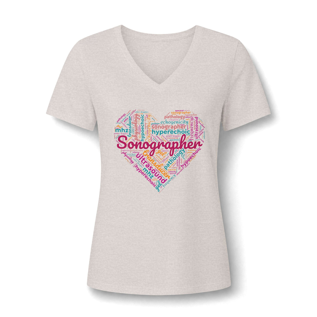 Vibrant Sonographer Heart - V-Neck Tee