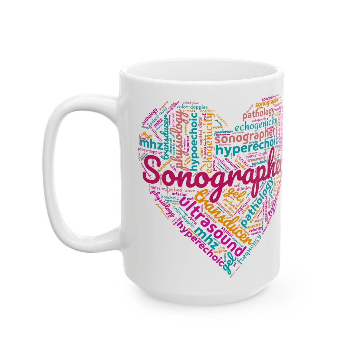Vibrant Sonographer Heart - Coffee Cup