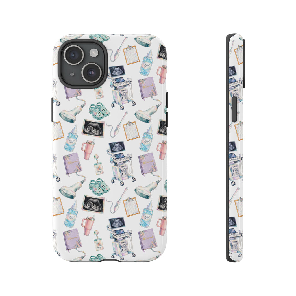 Watercolor Ultrasound Tech White iPhone Case — iPhone 11-17