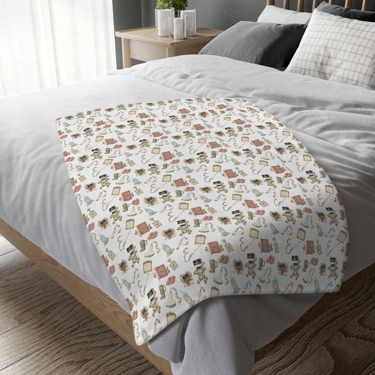 Floral Ultrasound Tech Blanket - Printed on Both Sides