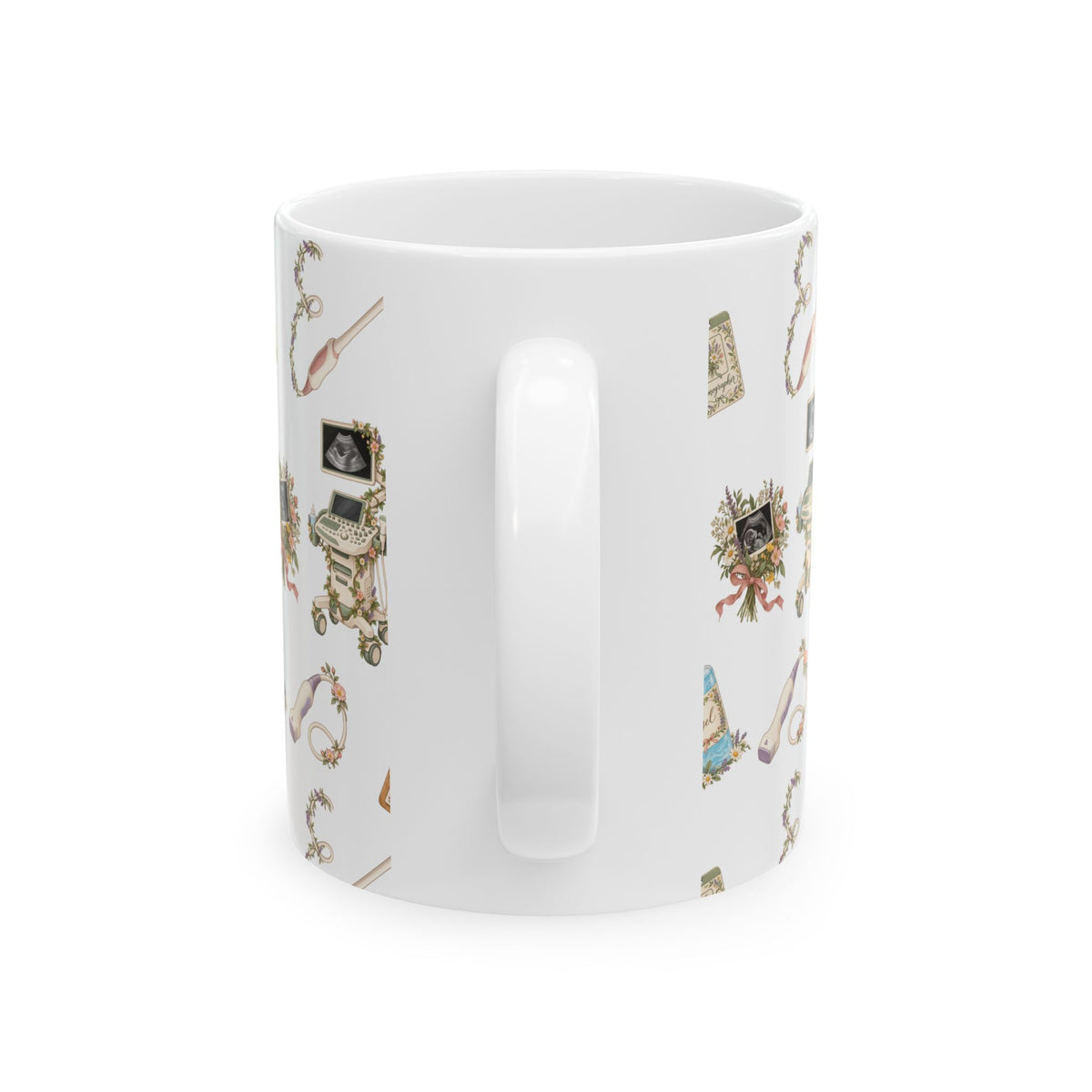 Floral Ultrasound Tech Ceramic Coffee Cup