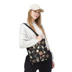 Black Floral Ultrasound Tech Tote Bag for Sonographers