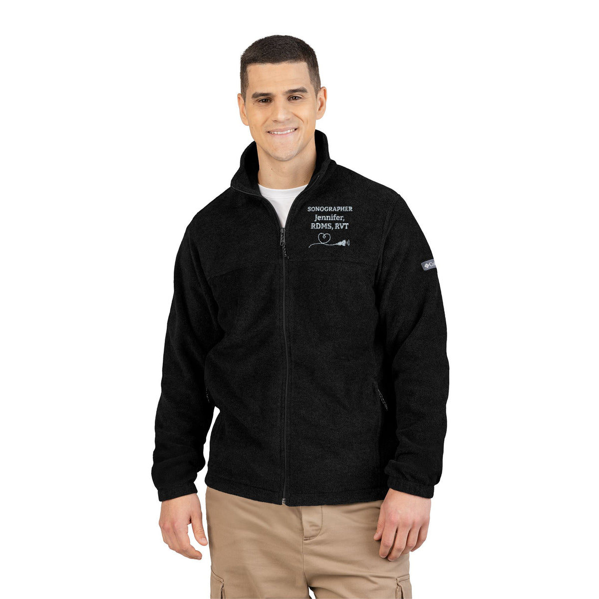 Personalized Sonography Embroidered Columbia Fleece Jacket