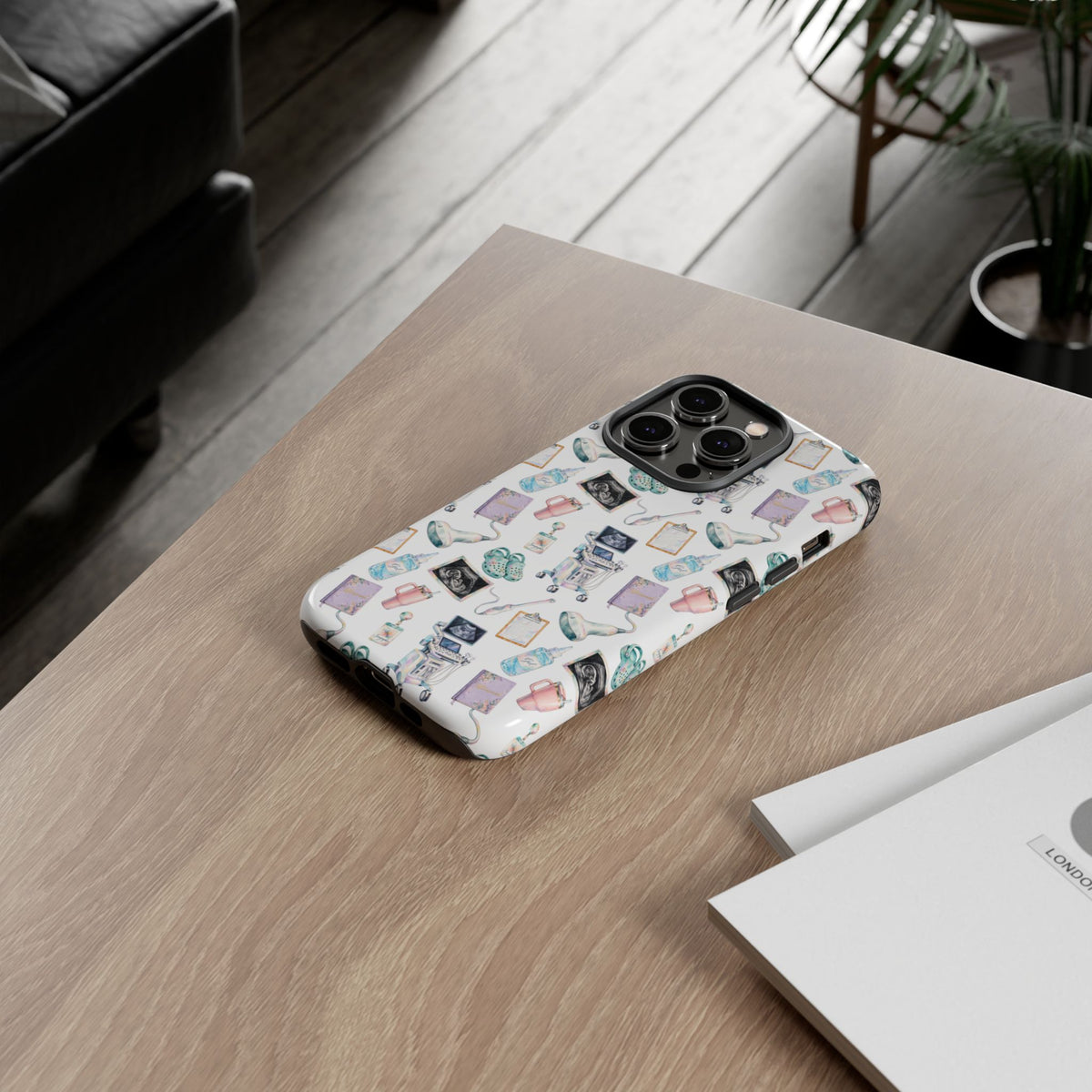 Watercolor Ultrasound Tech White iPhone Case — iPhone 11-17