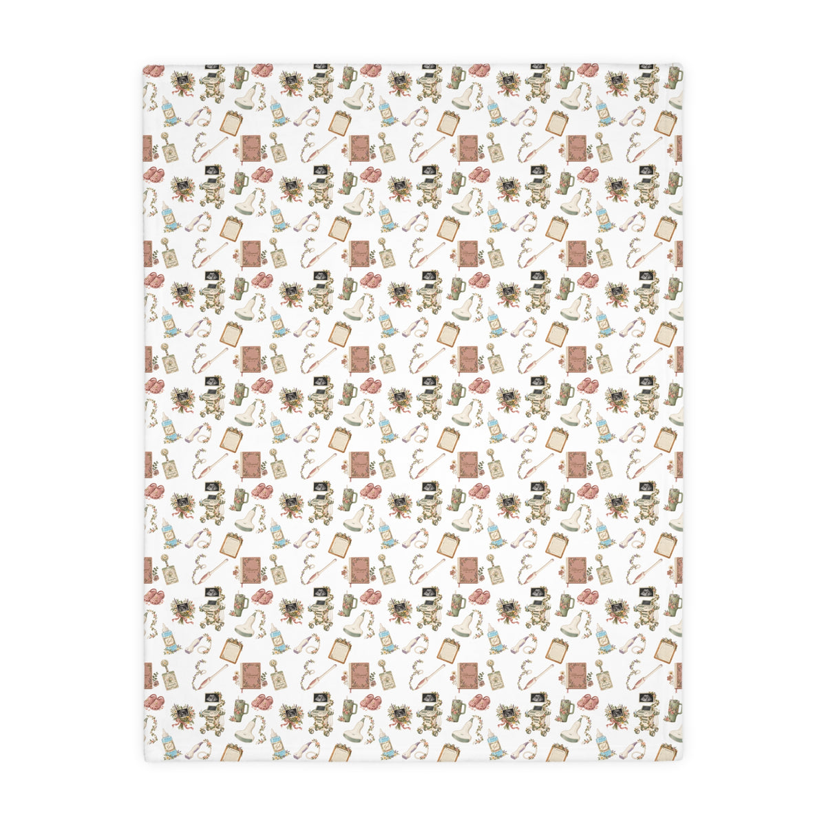 Floral Ultrasound Tech Blanket - Printed on Both Sides