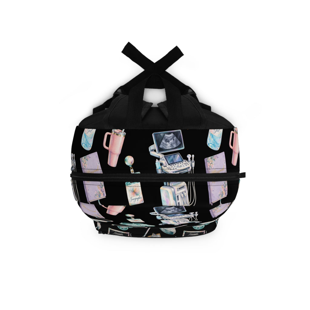 Black Watercolor Ultrasound Tech Backpack