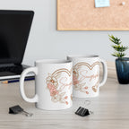 Floral Sonographer Heart - Coffee Cup