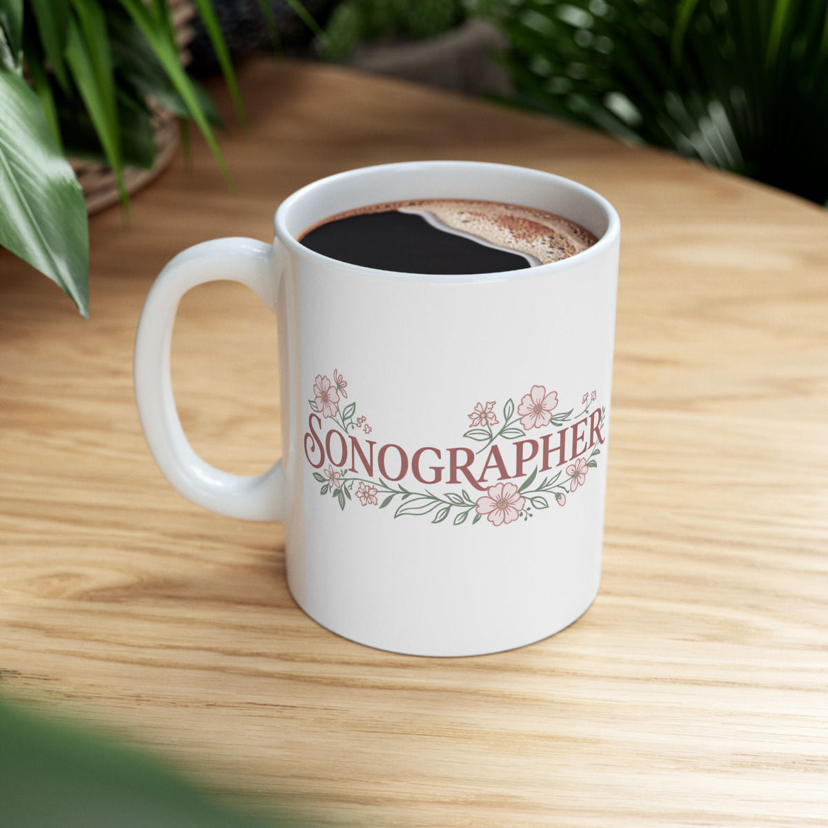 Pastel Floral Sonographer - Coffee Cup