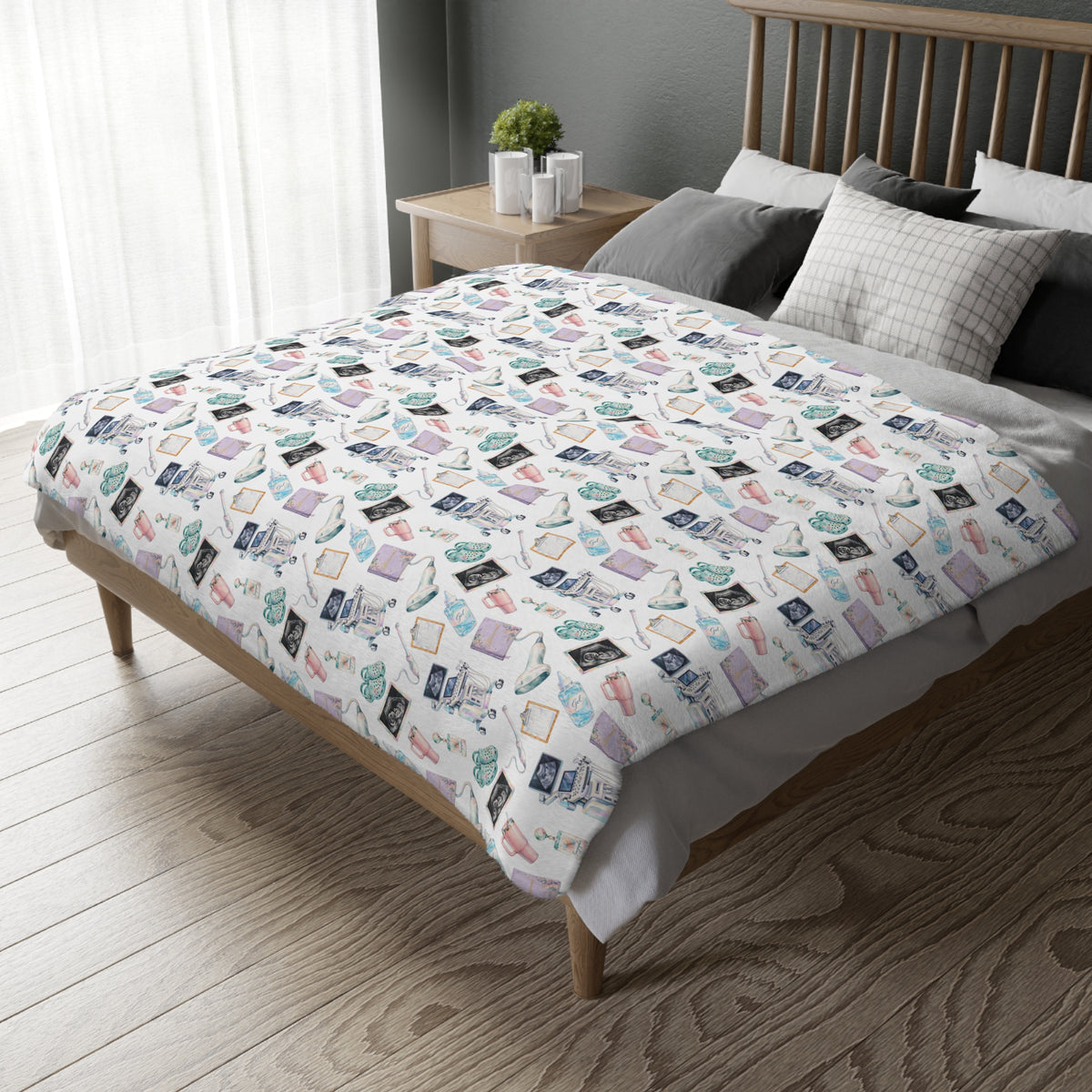 Watercolor Ultrasound Tech Blanket - Printed on Both Sides