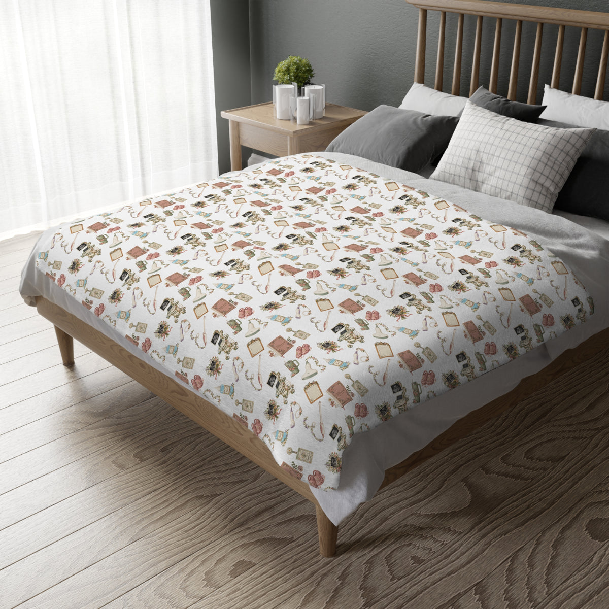Floral Ultrasound Tech Blanket - Printed on Both Sides