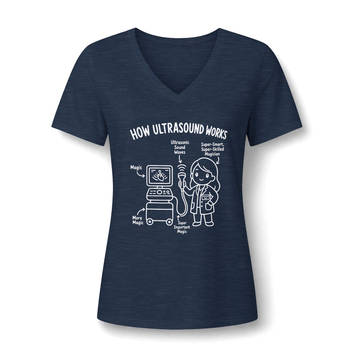 How Ultrasound Works  - V-Neck Tee