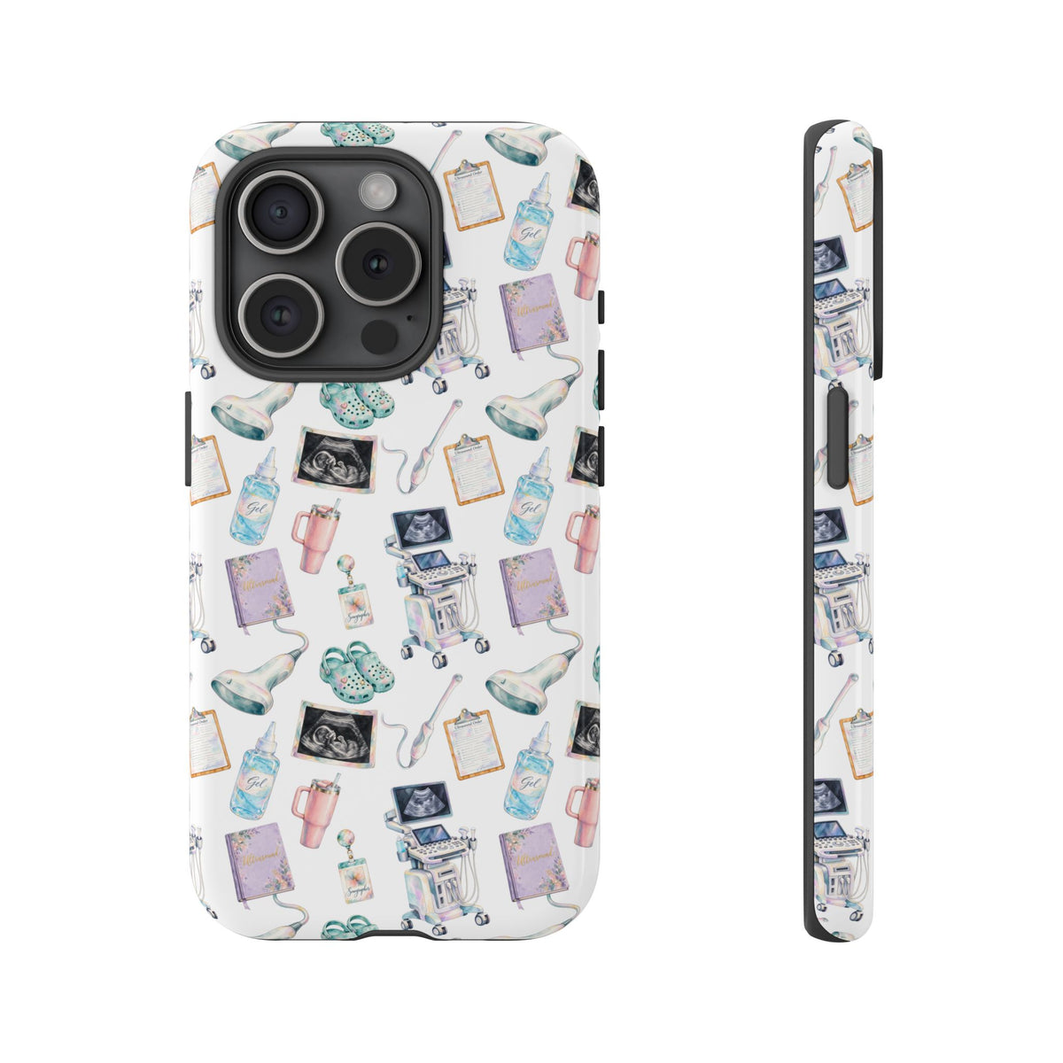 Watercolor Ultrasound Tech White iPhone Case — iPhone 11-17