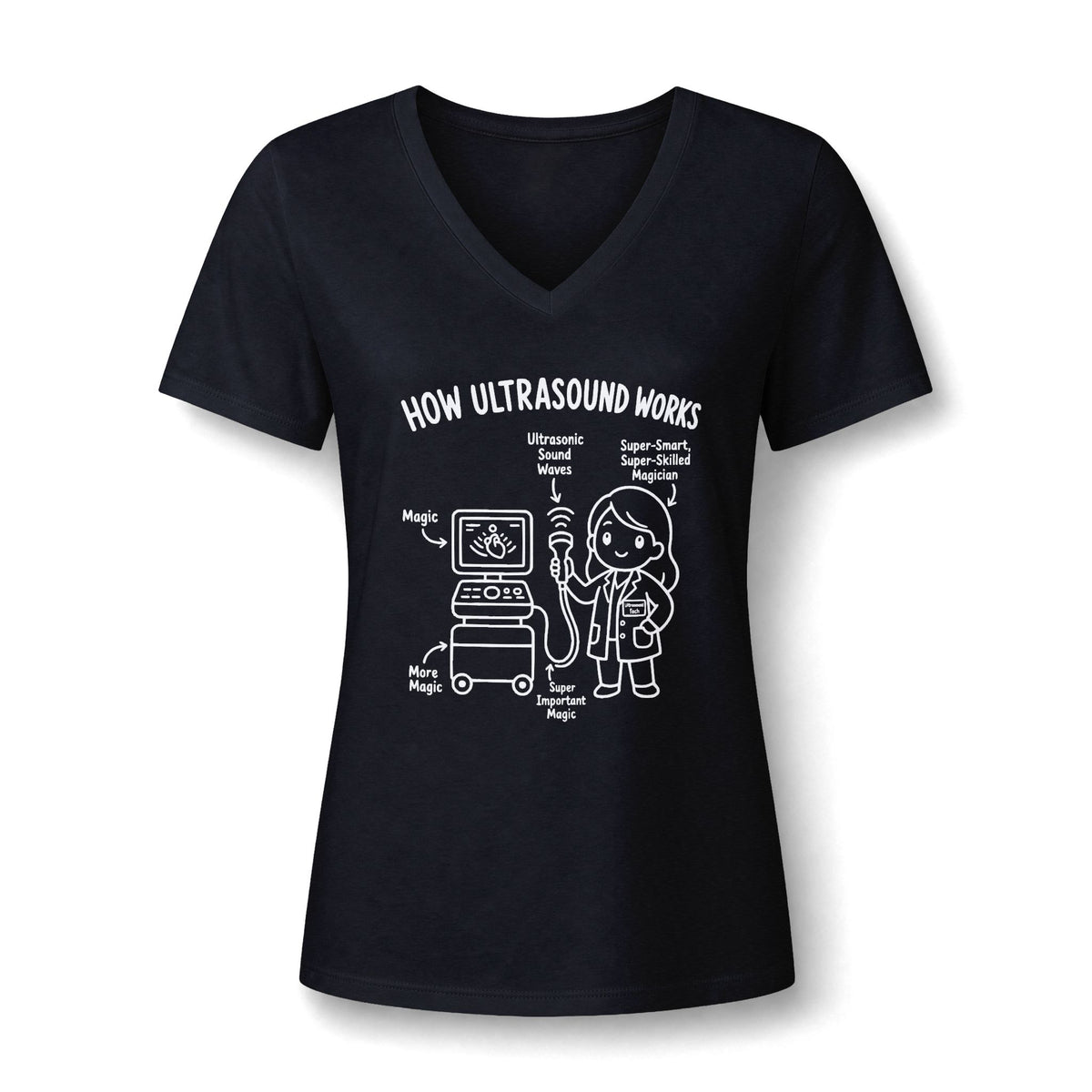 How Ultrasound Works  - V-Neck Tee