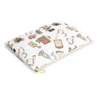 White Floral Ultrasound Tech Accessory Pouch - Makeup Bag, Pencil Pouch