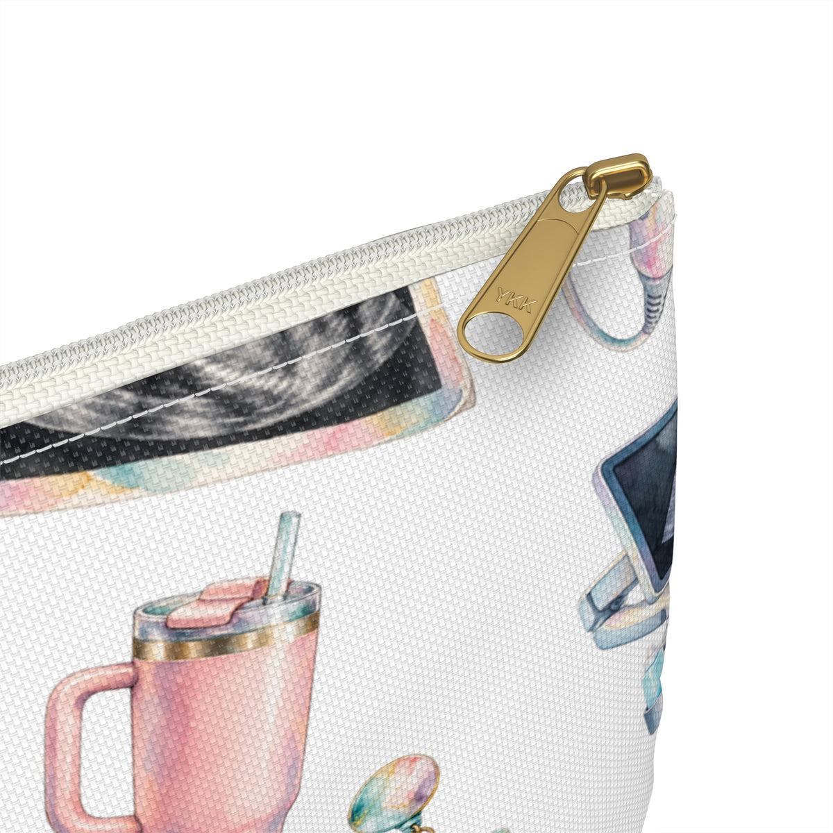 Watercolor Ultrasound Tech White Accessory Pouch - Makeup Bag, Pencil Pouch