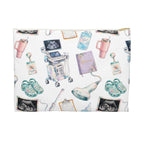Watercolor Ultrasound Tech White Accessory Pouch - Makeup Bag, Pencil Pouch