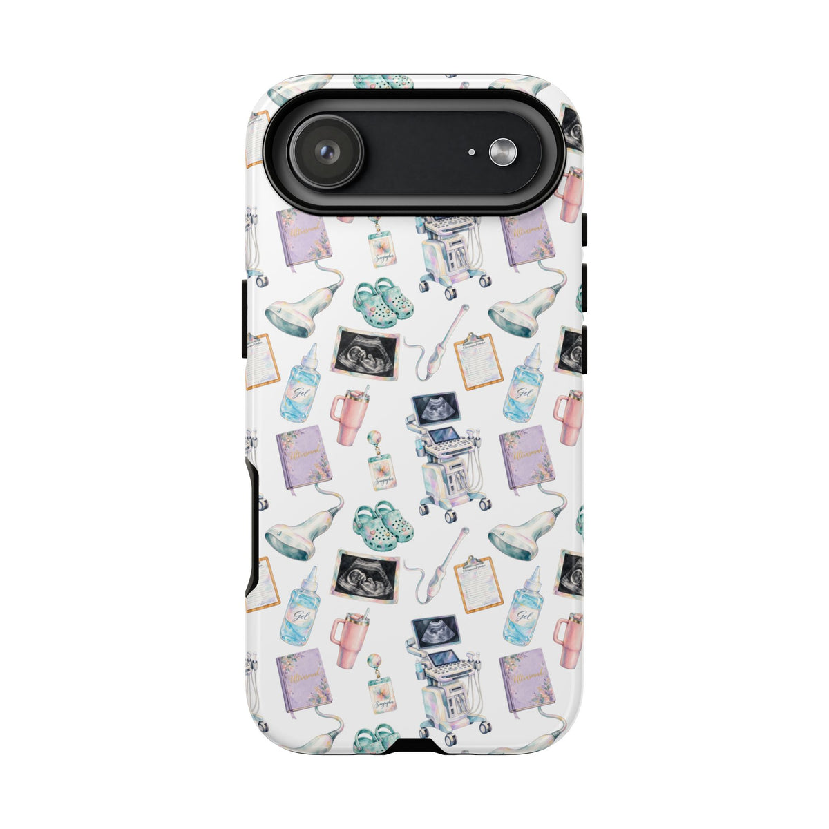 Watercolor Ultrasound Tech White iPhone Case — iPhone 11-17