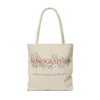 Personalized Pastel Floral Sonographer Tote Bag
