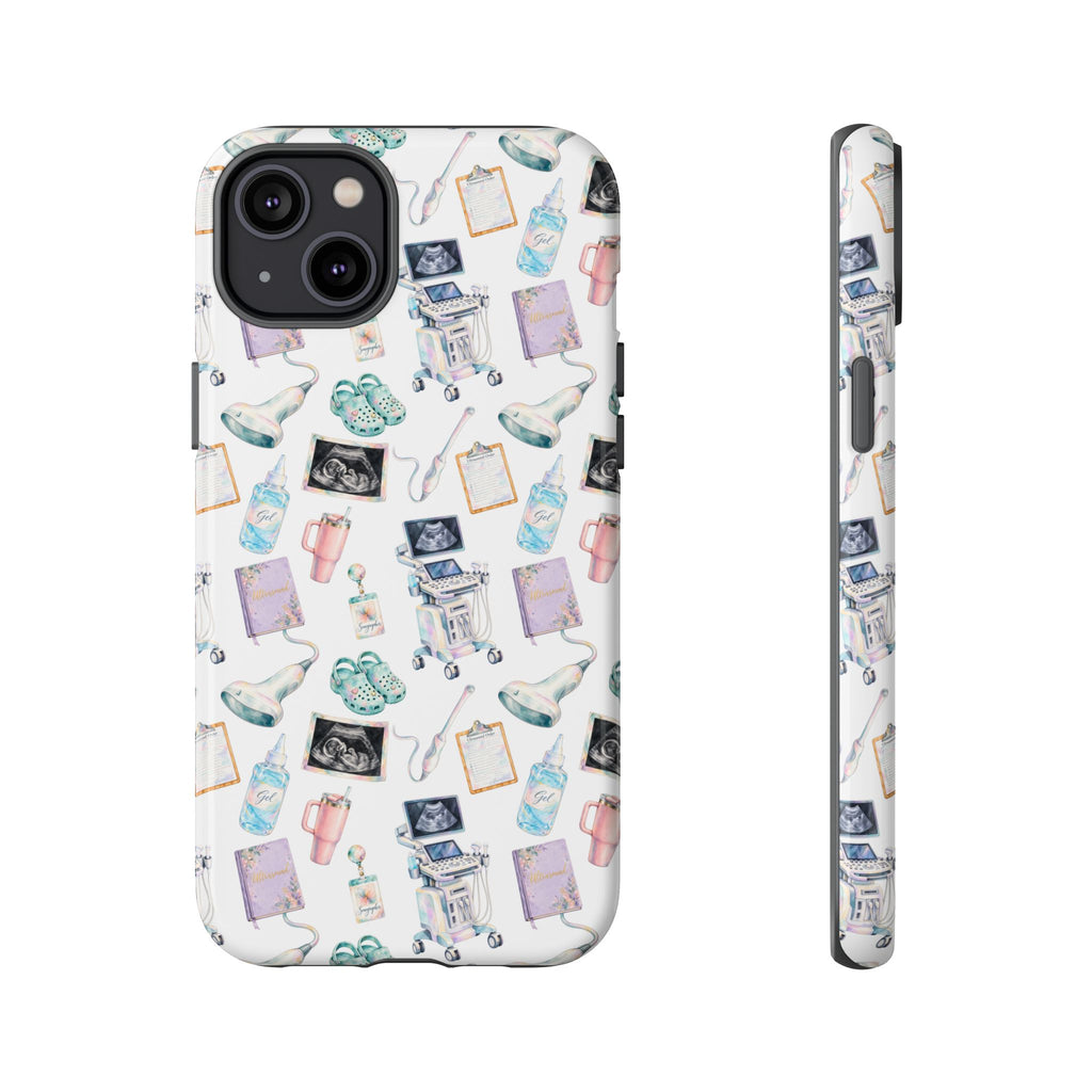 Watercolor Ultrasound Tech White iPhone Case — iPhone 11-17