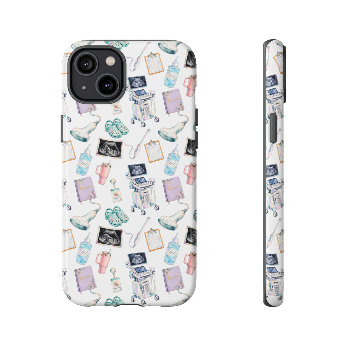 Watercolor Ultrasound Tech White iPhone Case — iPhone 11-17