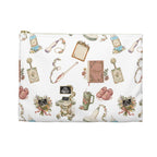 White Floral Ultrasound Tech Accessory Pouch - Makeup Bag, Pencil Pouch