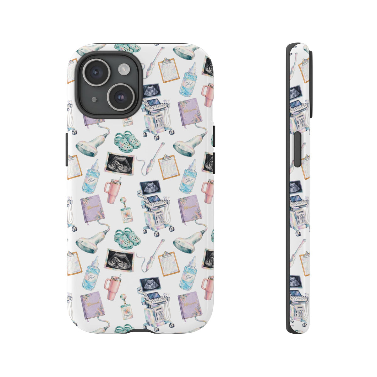 Watercolor Ultrasound Tech White iPhone Case — iPhone 11-17