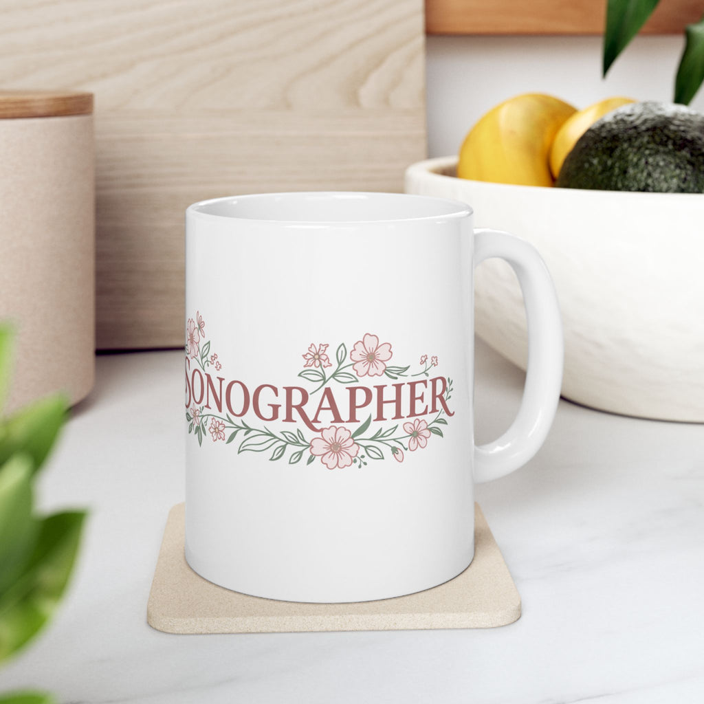 Pastel Floral Sonographer - Coffee Cup
