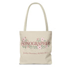 Personalized Pastel Floral Sonographer Tote Bag