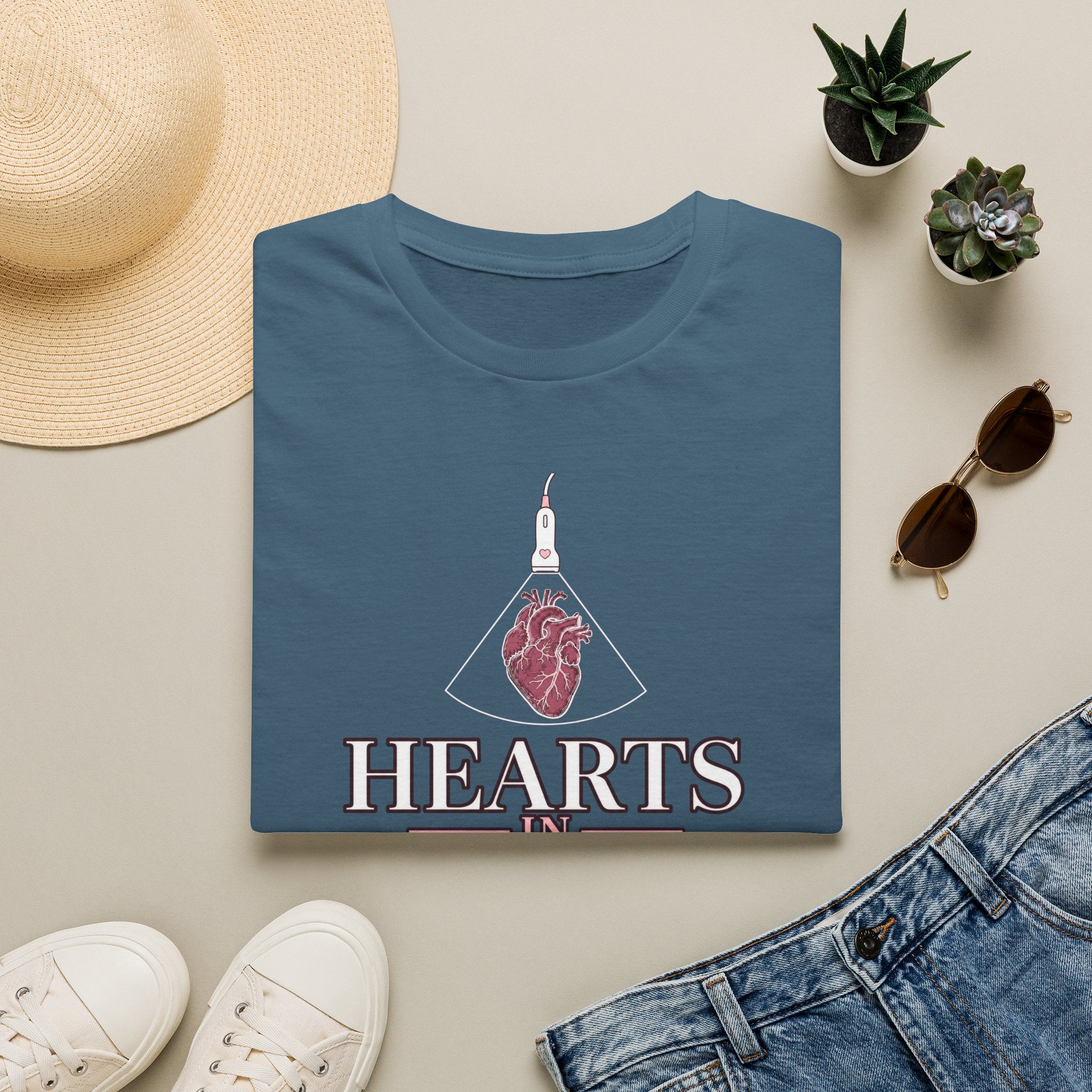 Hearts in Plane View Echocardiographer T-shirt