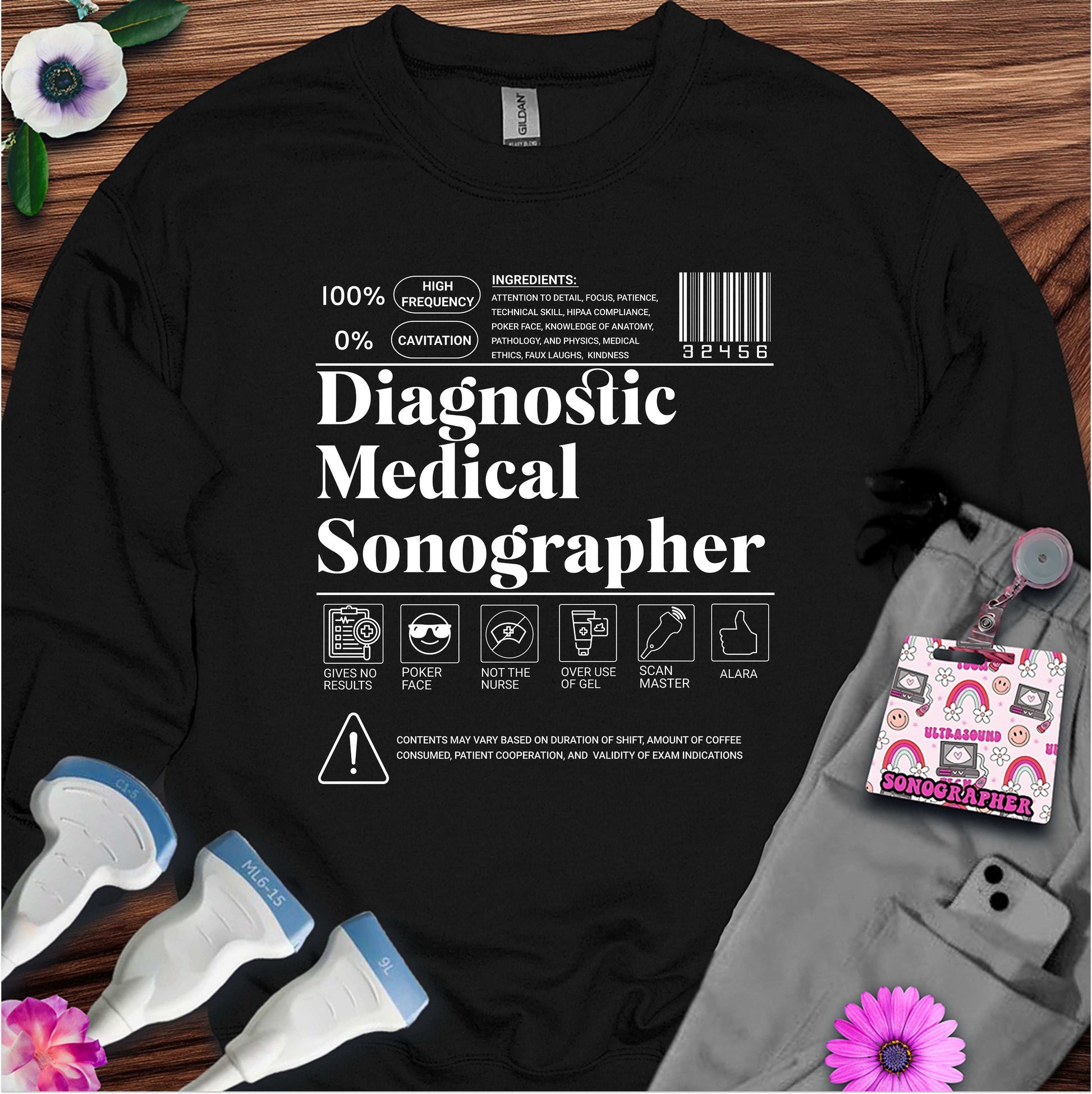 "Diagnostic Medical Sonographer Label" Sweatshirt