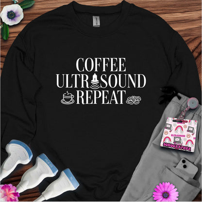 "Coffee Ultrasound Repeat ☕" Sweatshirt