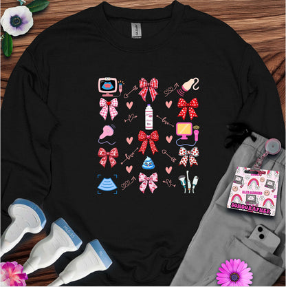 Valentine Pattern Sonography Sweatshirt — Ultrasound Tech Valentine's Day Sweatshirt