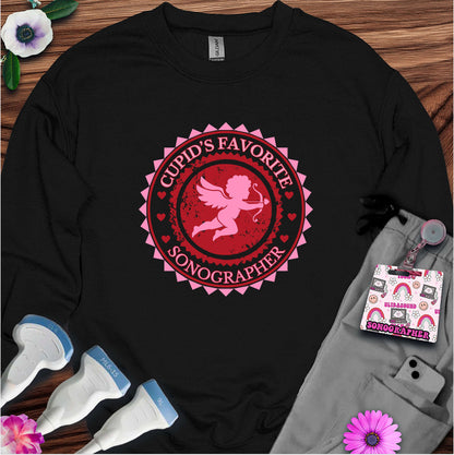 Cupid's Favorite Sonographer Sweatshirt — Ultrasound Tech Valentine's Day Sweatshirt