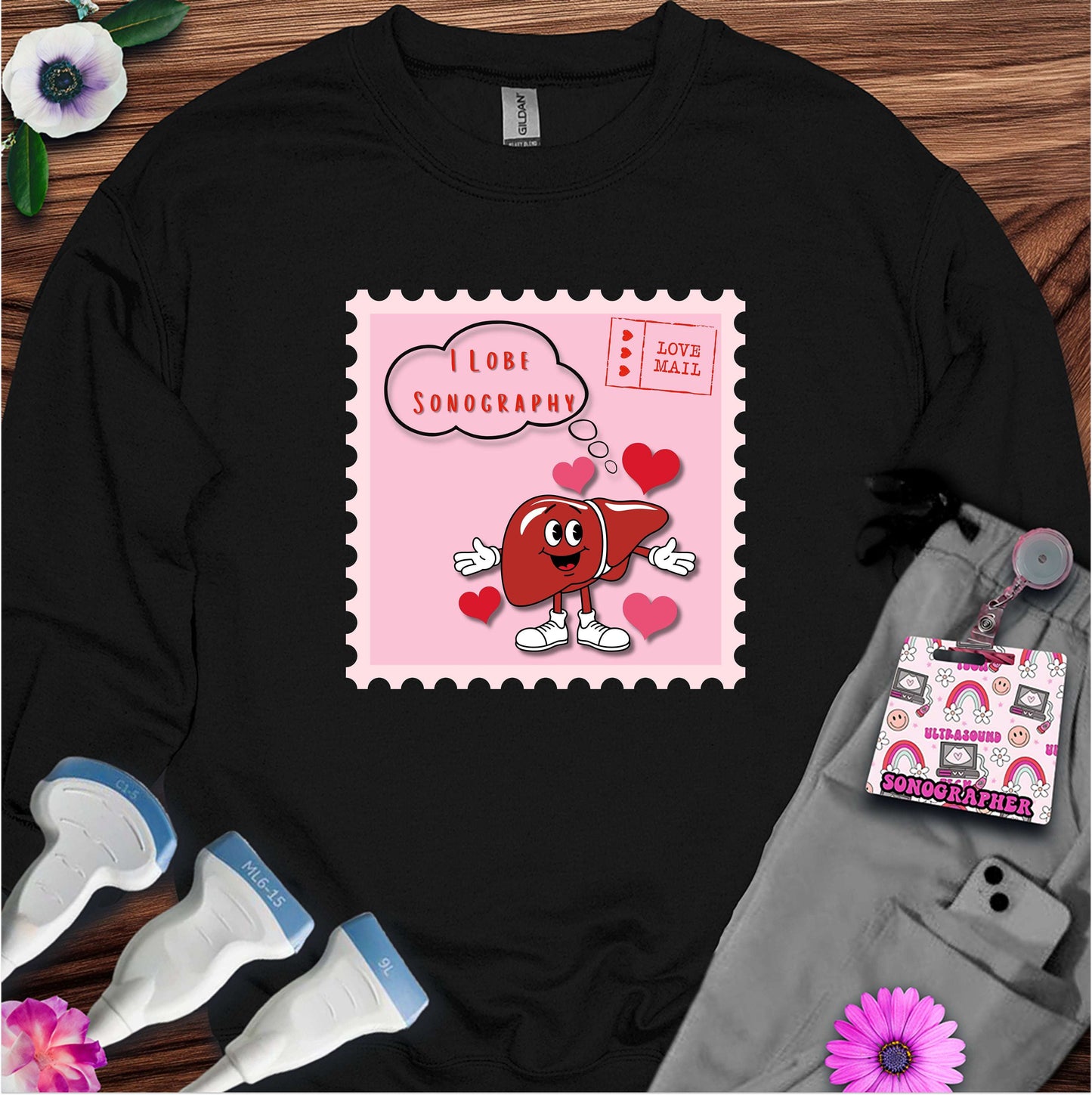 I Lobe Sonography Sweatshirt — Ultrasound Tech Valentine's Day Sweatshirt