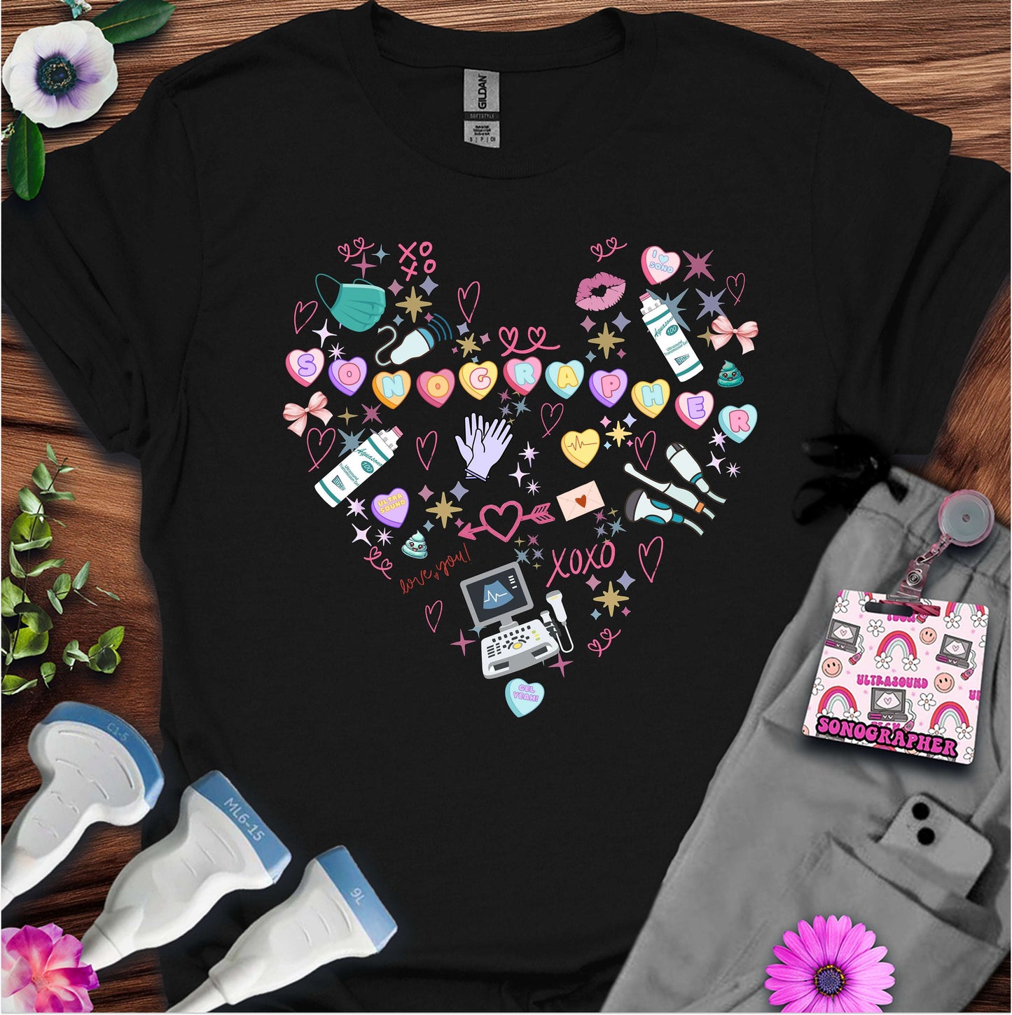 Valentine Heart Sonography T-Shirt — Ultrasound Tech Valentine's Day Tee