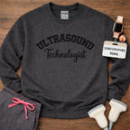 Black Stitch Embroidered Ultrasound Technologist Crewneck Sweatshirt