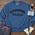 Black Stitch Embroidered Ultrasound Technologist Crewneck Sweatshirt