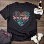 "Pastel Sonographer Heart"  T-Shirt