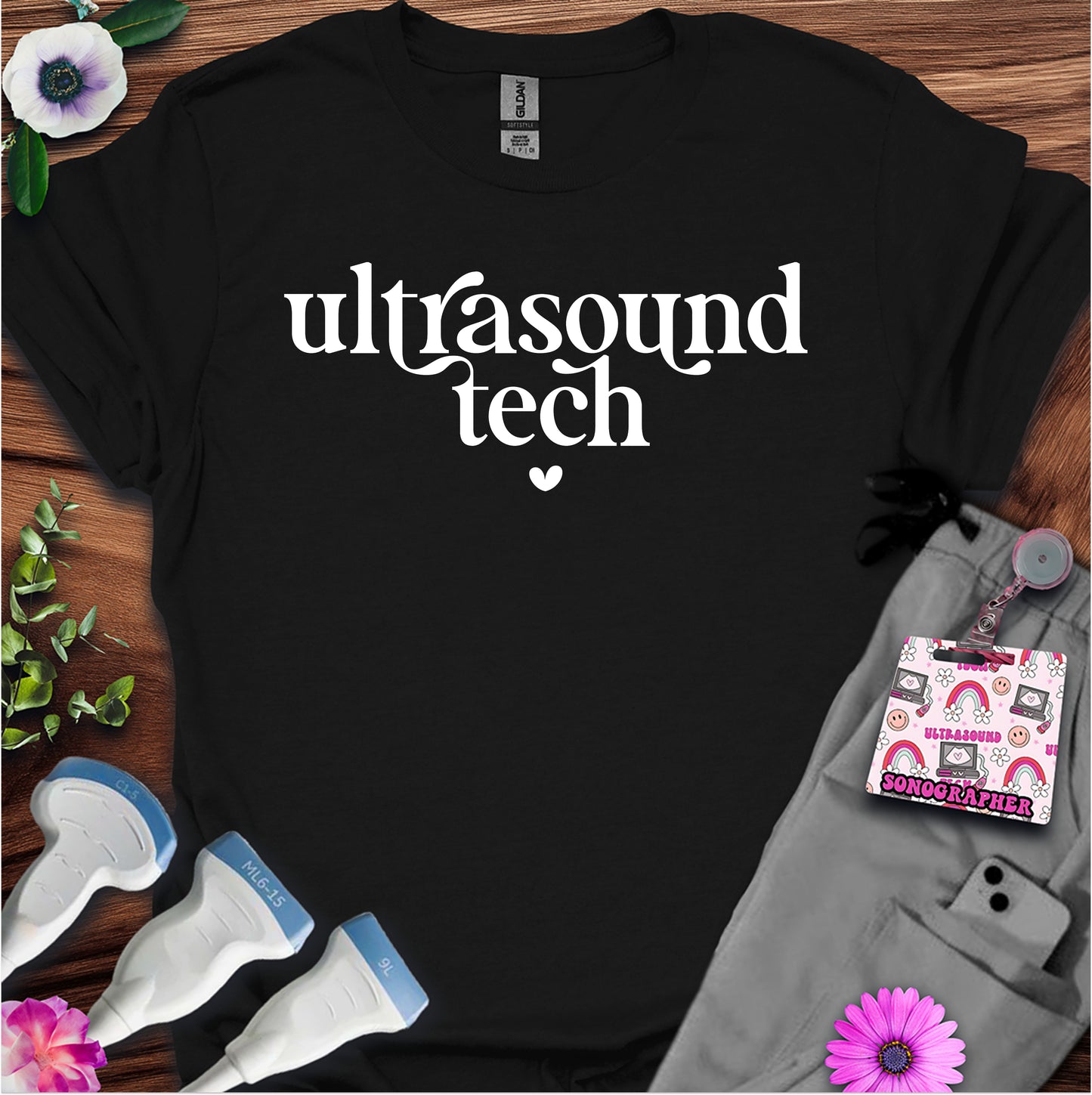 "Ultrasound Tech Heart" T-Shirt