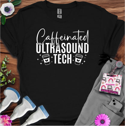 "Caffeinated Ultrasound Tech ☕" T-Shirt