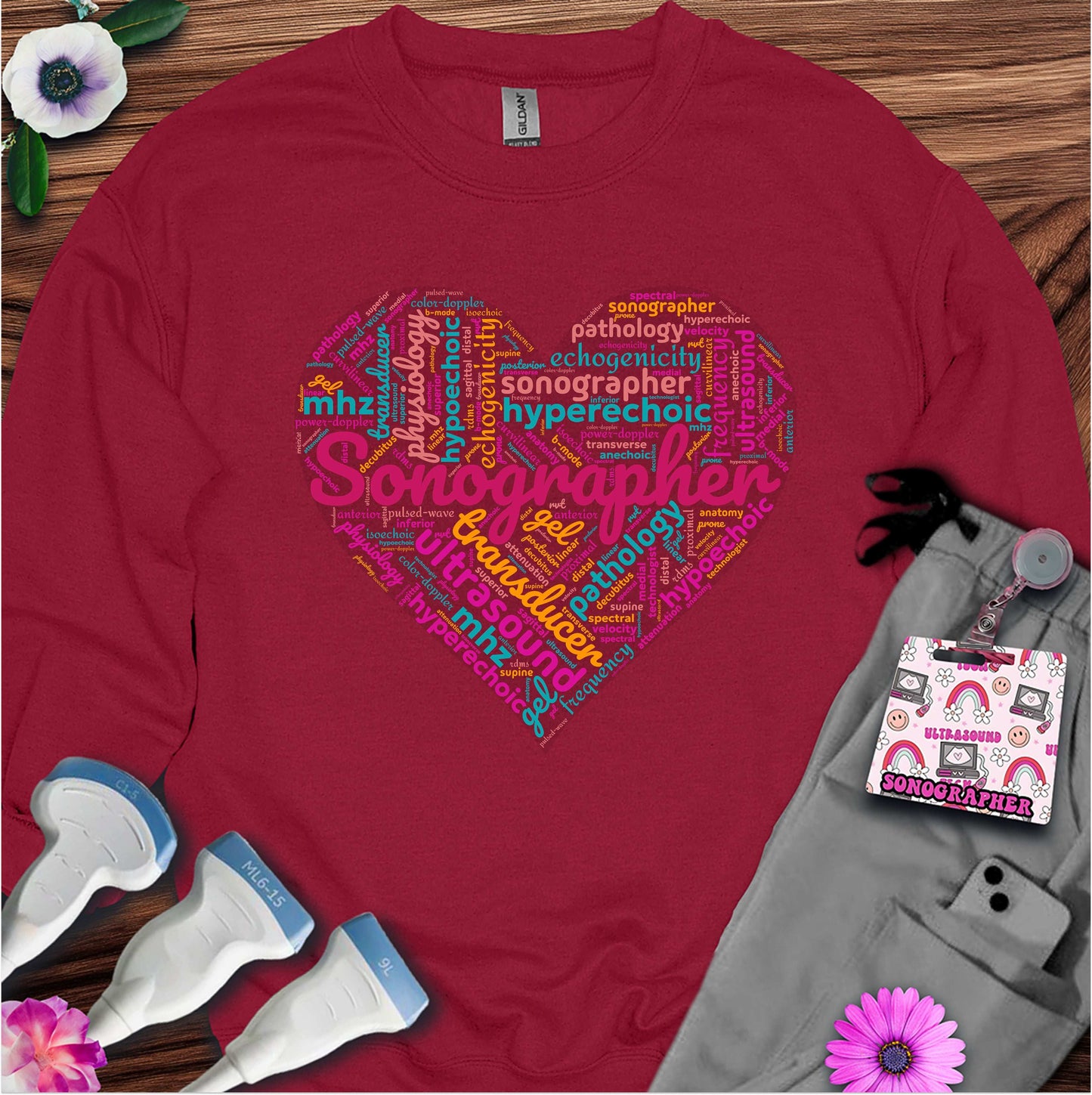 "Vibrant Sonographer Heart" Sweatshirt