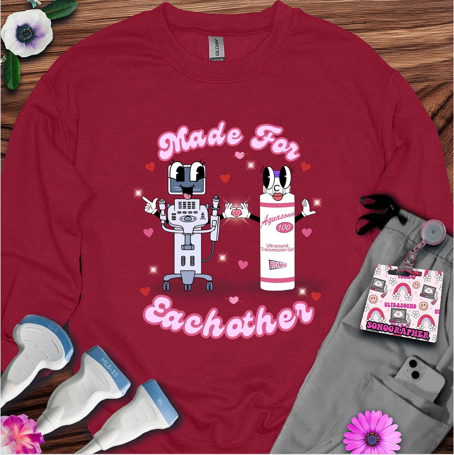 Made For Eachother Sonography Sweatshirt — Ultrasound Tech Valentine's Day Sweatshirt