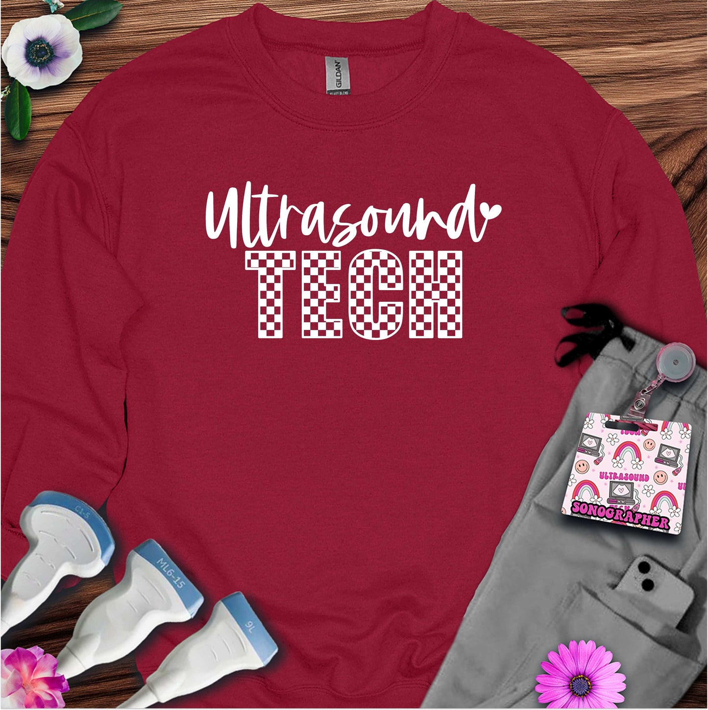"Checkered Ultrasound Tech" Sweatshirt