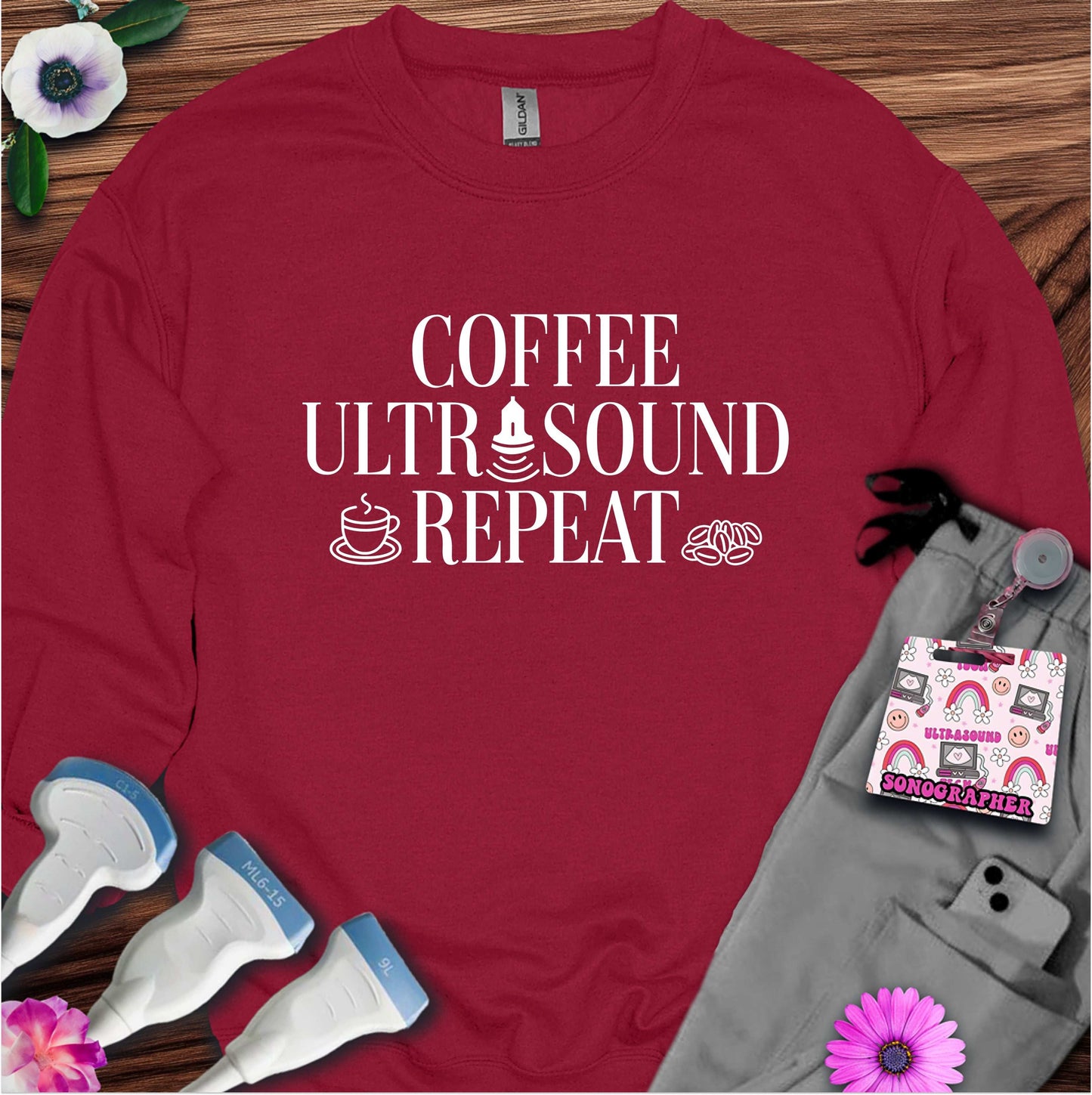 "Coffee Ultrasound Repeat ☕" Sweatshirt