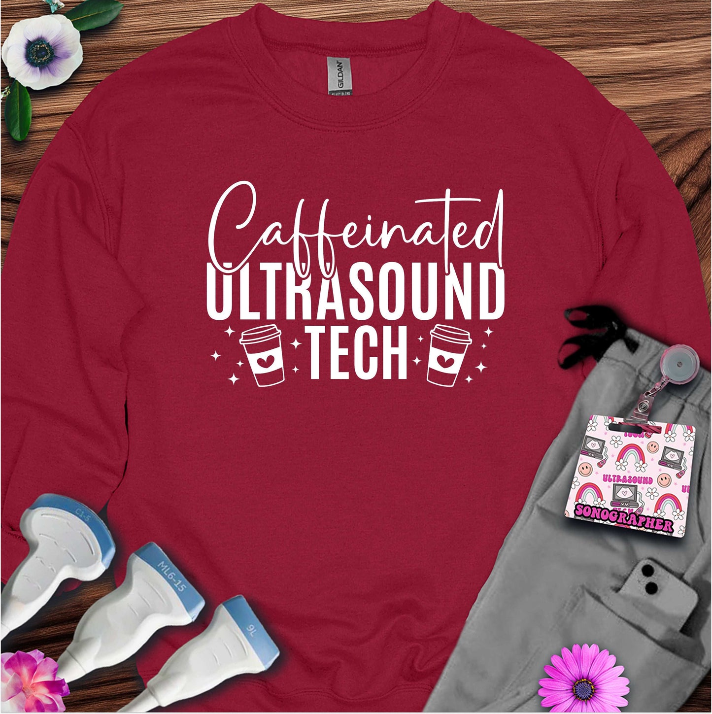 "Caffeinated Ultrasound Tech ☕"  Sweatshirt