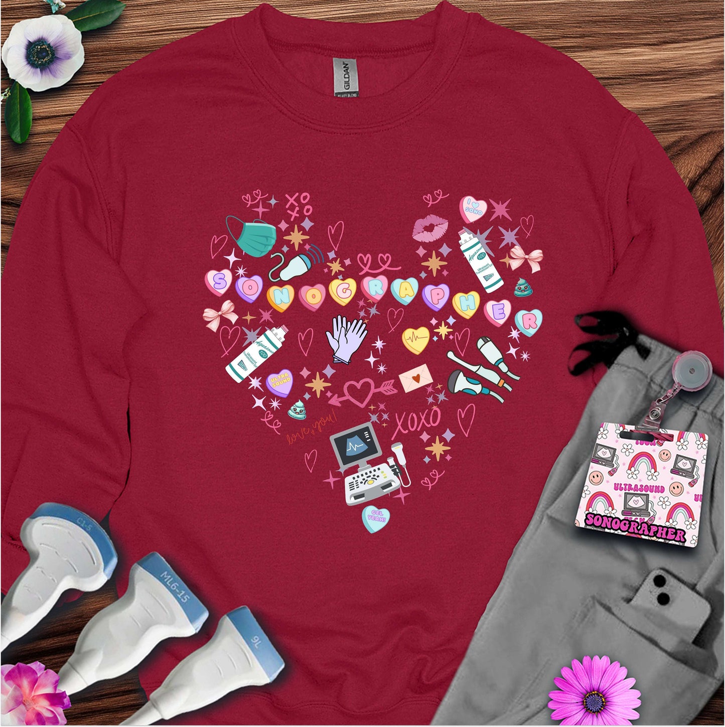 Valentine Heart Sonography Sweatshirt — Ultrasound Tech Valentine's Day Sweatshirt