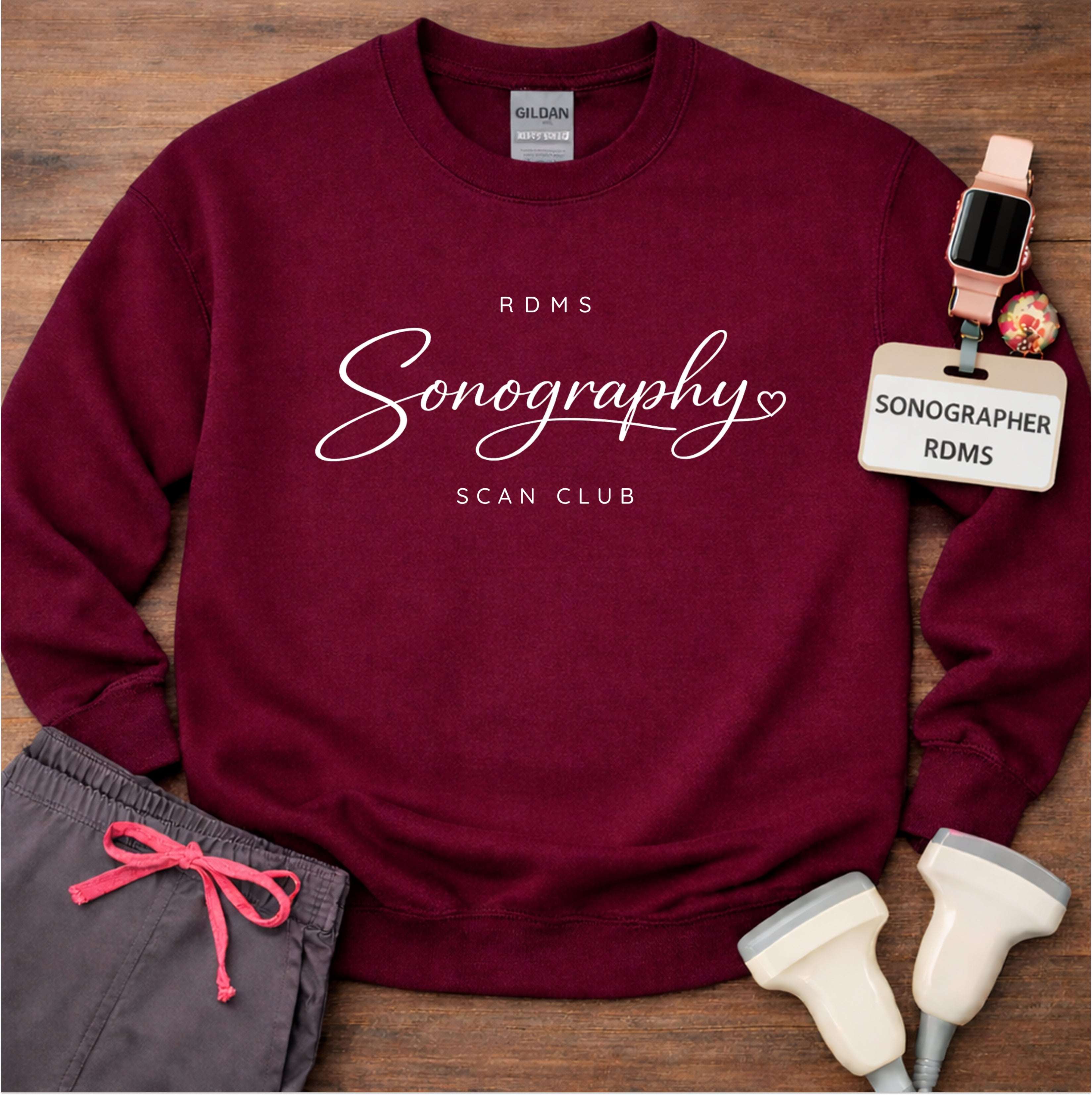 Elegant Script Scan Club Sweatshirt