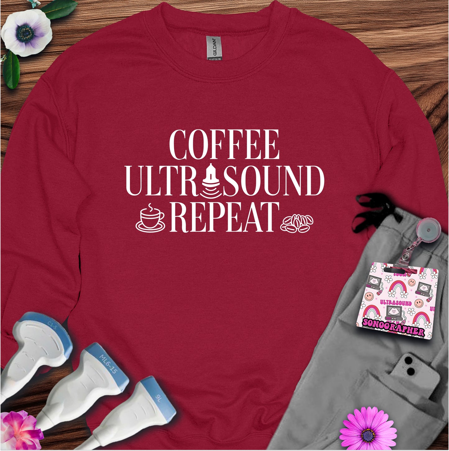 "Coffee Ultrasound Repeat ☕" Sweatshirt