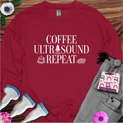 "Coffee Ultrasound Repeat ☕" Sweatshirt